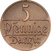 Poland 5 Pfennig (Free City of Danzig) KM# 142 19 28 coin reverse Poland 5 Pfennig (Free City of Danzig) KM# 142 19 28 coin reverse