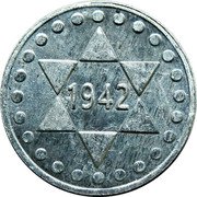 Poland 5 Pfennig Lodz Ghetto 1942  1942 coin obverse Poland 5 Pfennig Lodz Ghetto 1942  1942 coin obverse