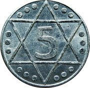 Poland 5 Pfennig Lodz Ghetto 1942  5 coin reverse Poland 5 Pfennig Lodz Ghetto 1942  5 coin reverse