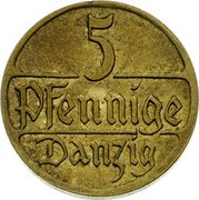 Poland 5 Pfennig (Trial Strike) 5 PFENNIGE DANZIG coin obverse