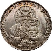 Poland 5 Zlotych (Black Madonna of Czestochowa. Private Issue Re-strike) KROLOWA KORONY POLSKIEJ 1928 coin reverse Poland 5 Zlotych (Black Madonna of Czestochowa. Private Issue Re-strike) KROLOWA KORONY POLSKIEJ 1928 coin reverse