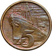 Poland 5 Zlotych (Freighter Warynski with Clouds. Trial Strike) KM# Pr47 WARYŃSKI PRÓBA ZŁ 5 coin reverse Poland 5 Zlotych (Freighter Warynski with Clouds. Trial Strike) KM# Pr47 WARYŃSKI PRÓBA ZŁ 5 coin reverse