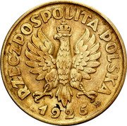 Poland 5 Zlotych (March Constitution. Trial Strike. 100 Beads. Large Mintmark) RZECZPOSPOLITA POLSKA 1925 coin obverse Poland 5 Zlotych (March Constitution. Trial Strike. 100 Beads. Large Mintmark) RZECZPOSPOLITA POLSKA 1925 coin obverse