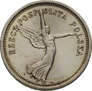 Poland 5 Zlotych (Nike. Trial Strike. Date at Bottom) RZECZPOSPOLITA POLSKA coin reverse Poland 5 Zlotych (Nike. Trial Strike. Date at Bottom) RZECZPOSPOLITA POLSKA coin reverse