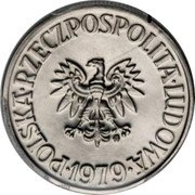Poland 5 Zlotych (Trial Strike) KM# Pr339 POLSKA RZECZPOSPOLITA LUDOWA MW 1979 coin obverse