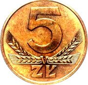 Poland 5 Zlotych (Trial Strike) 5 ZŁ coin reverse Poland 5 Zlotych (Trial Strike) 5 ZŁ coin reverse