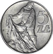 Poland 5 Zlotyсh (Fisherman with net) 5 ZŁ JG coin reverse Poland 5 Zlotyсh (Fisherman with net) 5 ZŁ JG coin reverse