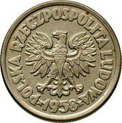 Poland 5 Złotych (Proba) POLSKA RZECZPOSPOLITA LUDOWA 1958 coin obverse