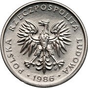 Poland 50 Groszy (Circulation Coin Trial Strike) KM# Pr527 POLSKA RZECZPOSPOLITA LUDOWA MW 1986 coin obverse