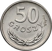 Poland 50 Groszy (Circulation Coin Trial Strike) KM# Pr25 50 GROSZY PRÓBA coin reverse Poland 50 Groszy (Circulation Coin Trial Strike) KM# Pr25 50 GROSZY PRÓBA coin reverse
