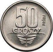 Poland 50 Groszy Poland 1958 KM# Pr33 50 GROSZY PRÓBA coin reverse Poland 50 Groszy Poland 1958 KM# Pr33 50 GROSZY PRÓBA coin reverse