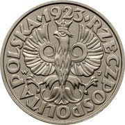 Poland 50 Groszy Trial Strike 1923 KM# Pn251 RZECZPOSPOLITA POLSKA 1923 coin obverse Poland 50 Groszy Trial Strike 1923 KM# Pn251 RZECZPOSPOLITA POLSKA 1923 coin obverse