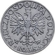 Poland 50 Groszy (Trial Strike. 2nd Eagle Type. German Occupation WW II) RZECZPOSPOLITA POLSKA 1938 coin obverse Poland 50 Groszy (Trial Strike. 2nd Eagle Type. German Occupation WW II) RZECZPOSPOLITA POLSKA 1938 coin obverse