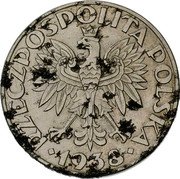 Poland 50 Groszy Trial Strike. German Occupation WWII 1938  RZECZPOSPOLITA POLSKA 1938 coin obverse