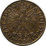 Poland 50 Groszy (Trial Strike. Without Leaves. German Occupation WW II) RZECZPOSPOLITA POLSKA 1938 coin obverse Poland 50 Groszy (Trial Strike. Without Leaves. German Occupation WW II) RZECZPOSPOLITA POLSKA 1938 coin obverse