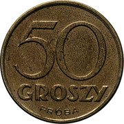 Poland 50 Groszy (Trial Strike. Without Leaves. German Occupation WW II) 50 GROSZY PRÓBA coin reverse Poland 50 Groszy (Trial Strike. Without Leaves. German Occupation WW II) 50 GROSZY PRÓBA coin reverse