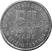 Poland 50 Mark (David's star. Getto) X# Tn1 DER AELTESTE DER JUDEN IN LITZMANNSTADT 50 MARK QUITTUNG OBER coin obverse Poland 50 Mark (David's star. Getto) X# Tn1 DER AELTESTE DER JUDEN IN LITZMANNSTADT 50 MARK QUITTUNG OBER coin obverse