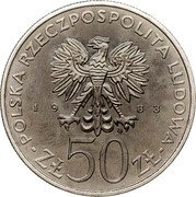 Poland 50 Zlotych (150th Anniversary of Great Theatre. Trial Strike) KM# Pr481 POLSKA RZECZPOSPOLITA LUDOWA 19 83 MW ZŁ 50 ZŁ coin obverse Poland 50 Zlotych (150th Anniversary of Great Theatre. Trial Strike) KM# Pr481 POLSKA RZECZPOSPOLITA LUDOWA 19 83 MW ZŁ 50 ZŁ coin obverse
