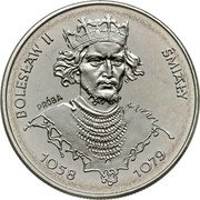 Poland 50 Zlotych Boleslaw II Smialy. Trial Strike 1981 MW KM# Pr433 BOLESŁAW II ŚMIAŁY PRÓBA 1058 1079 coin reverse