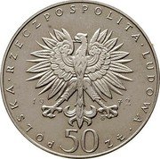 Poland 50 Zlotych Frederic Chopin. Trial Strike 1972 MW KM# Pr198 POLSKA RZECZPOSPOLITA LUDOWA 19 72 MW 50 ZŁ coin obverse Poland 50 Zlotych Frederic Chopin. Trial Strike 1972 MW KM# Pr198 POLSKA RZECZPOSPOLITA LUDOWA 19 72 MW 50 ZŁ coin obverse