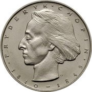 Poland 50 Zlotych Frederic Chopin. Trial Strike 1972 MW KM# Pr197 FRYDERYK CHOPIN JJ 1810 - 1849 coin reverse Poland 50 Zlotych Frederic Chopin. Trial Strike 1972 MW KM# Pr197 FRYDERYK CHOPIN JJ 1810 - 1849 coin reverse