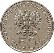 Poland 50 Zlotych Ignacy Lukasiewicz. Trial Strike 1983 MW KM# Pr485 POLSKA RZECZPOSPOLITA LUDOWA 19 83 MW ZŁ 50 ZŁ coin obverse Poland 50 Zlotych Ignacy Lukasiewicz. Trial Strike 1983 MW KM# Pr485 POLSKA RZECZPOSPOLITA LUDOWA 19 83 MW ZŁ 50 ZŁ coin obverse