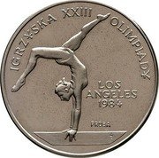 Poland 500 Zlotych Gymnast 1983 KM# Pr493 LOS ANGELES 1984 PRÓBA IGRZYSKA XXIII OLIMPIADY coin reverse Poland 500 Zlotych Gymnast 1983 KM# Pr493 LOS ANGELES 1984 PRÓBA IGRZYSKA XXIII OLIMPIADY coin reverse