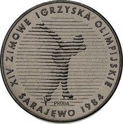 Poland 500 Zlotych Speed skater 1983 KM# Pr495 SARAJEWO 1984 XIV ZIMOWE IGRZYSKA OLIMPIJSKIE PRÓBA coin reverse Poland 500 Zlotych Speed skater 1983 KM# Pr495 SARAJEWO 1984 XIV ZIMOWE IGRZYSKA OLIMPIJSKIE PRÓBA coin reverse