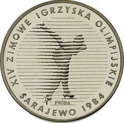 Poland 500 Zlotych XIV Winter Olympics 1984. Trial Strike 1983 MW Proof KM# Pr496 XIV ZIMOWE IGRZYSKA OLIMPIJSKIE SARAJEWO 1984 PRÓBA coin reverse Poland 500 Zlotych XIV Winter Olympics 1984. Trial Strike 1983 MW Proof KM# Pr496 XIV ZIMOWE IGRZYSKA OLIMPIJSKIE SARAJEWO 1984 PRÓBA coin reverse