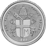 Poland No Denomination (John Paul II) X# 20 JAN PAWEL II PAPIEZ POLAK 1986 M coin reverse