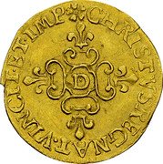France 1/2 ECU (Louis XIII. With Sun) CHRISTVS REGNAT VINCIT ET IMP D coin reverse