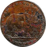 UK 1/2 Penny (Middlesex. Pidcock's. Elephant & Rhino) EXETER CHANGE STRAND LONDON coin reverse UK 1/2 Penny (Middlesex. Pidcock's. Elephant & Rhino) EXETER CHANGE STRAND LONDON coin reverse