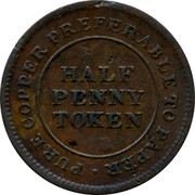 UK 1/2 Penny (Token Coin) HALF PENNY TOKEN PURE COPPER PREFERABLE TO PAPER coin reverse UK 1/2 Penny (Token Coin) HALF PENNY TOKEN PURE COPPER PREFERABLE TO PAPER coin reverse