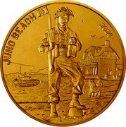 France 1/4 Euro D-DAY 80th Anniversary. Juno Beach 2024 c ⊞ JUNO BEACH 2024 coin reverse France 1/4 Euro D-DAY 80th Anniversary. Juno Beach 2024 c ⊞ JUNO BEACH 2024 coin reverse