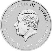 Tuvalu 1 Dollar (40th Anniversary of the Teenage Mutant Ninja Turtles) KING CHARLES III TUVALU JC 1OZ 9999 AG 2024 1 DOLLAR coin obverse Tuvalu 1 Dollar (40th Anniversary of the Teenage Mutant Ninja Turtles) KING CHARLES III TUVALU JC 1OZ 9999 AG 2024 1 DOLLAR coin obverse