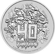 Tuvalu 1 Dollar (40th Anniversary of the Teenage Mutant Ninja Turtles) 40 YEARS TEENAGE MUTANT NINJA TURTLES © 2024 VIACOM OVERSEAS HOLDING C.V. coin reverse Tuvalu 1 Dollar (40th Anniversary of the Teenage Mutant Ninja Turtles) 40 YEARS TEENAGE MUTANT NINJA TURTLES © 2024 VIACOM OVERSEAS HOLDING C.V. coin reverse