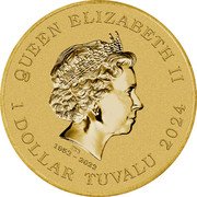 Tuvalu 1 Dollar (Happy Birthday Coin) QUEEN ELIZABETH II IRB 1952 - 2022 1 DOLLAR TUVALU 2024 coin obverse