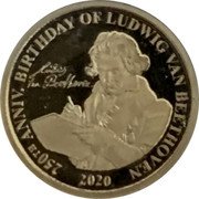 Fiji 1 Dollar (Ludwig Van Beethoven) 250TH ANNIV. BIRTHDAY OF LUDWIG VAN BEETHOVEN 2020 coin reverse Fiji 1 Dollar (Ludwig Van Beethoven) 250TH ANNIV. BIRTHDAY OF LUDWIG VAN BEETHOVEN 2020 coin reverse