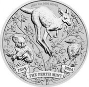 Australia 1 Dollar The Perth Mint's 125th Anniversary. Bullion 2024 P125 JM 2024 1OZ 9999 SILVER P125 1899 THE PERTH MINT 2024 coin reverse