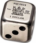 Fiji 1 Dollar (Year Of The Dragon Dice) REREVAKA NA KALOU KA DOKA NA TUI 1OZ .999 FINE SILVER FIJI 2024 1 DOLLAR coin obverse Fiji 1 Dollar (Year Of The Dragon Dice) REREVAKA NA KALOU KA DOKA NA TUI 1OZ .999 FINE SILVER FIJI 2024 1 DOLLAR coin obverse