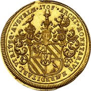 Austria 1 Ducat (Franz Ignaz) ARCHI MONETARIVS HÆREDITARI VTRIVSQ AVSTRIÆ 1705 coin reverse Austria 1 Ducat (Franz Ignaz) ARCHI MONETARIVS HÆREDITARI VTRIVSQ AVSTRIÆ 1705 coin reverse