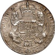 Netherlands 1 Ducaton (Charles II First Bust. Piedfort) ARCHID AVST DV X BVRG BRAB Z.C coin reverse Netherlands 1 Ducaton (Charles II First Bust. Piedfort) ARCHID AVST DV X BVRG BRAB Z.C coin reverse