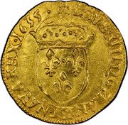 France 1 Ecu (Louis XIII 5th Type. With Sun) LOYS XIII D G FRAN ET NAVA REX 1635 coin obverse
