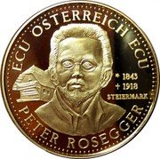 Austria 1 ECU (Peter Rosegger) AUSTRIA CHI SERVUS EUROPA coin obverse Austria 1 ECU (Peter Rosegger) AUSTRIA CHI SERVUS EUROPA coin obverse