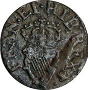 Ireland 1 Farthing (Charles I Maltravers Issue. Type 4) FRAN ET HIB REX coin reverse Ireland 1 Farthing (Charles I Maltravers Issue. Type 4) FRAN ET HIB REX coin reverse