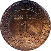 France 1 Franc (Chambers of Commerce Domard Pattern) COMMERCE INDUSTRIE ESSAI DOMARD INV coin obverse France 1 Franc (Chambers of Commerce Domard Pattern) COMMERCE INDUSTRIE ESSAI DOMARD INV coin obverse