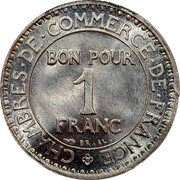 France 1 Franc (Chambers of Commerce. Domard Pattern) COMMERCE INDUSTRIE ESSAI DOMARD INV coin obverse France 1 Franc (Chambers of Commerce. Domard Pattern) COMMERCE INDUSTRIE ESSAI DOMARD INV coin obverse