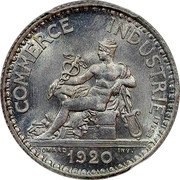 France 1 Franc (Chambers of Commerce. Domard Pattern) CHAMBRES. DE. COMMERCE. DE. FRANCE. BON POUR 1 FRANC BR. AL. coin reverse France 1 Franc (Chambers of Commerce. Domard Pattern) CHAMBRES. DE. COMMERCE. DE. FRANCE. BON POUR 1 FRANC BR. AL. coin reverse