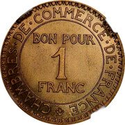 France 1 Franc (Chambers of Commerce Pattern without Domard's Signature) COMMERCE INDUSTRIE ESSAI coin obverse France 1 Franc (Chambers of Commerce Pattern without Domard's Signature) COMMERCE INDUSTRIE ESSAI coin obverse