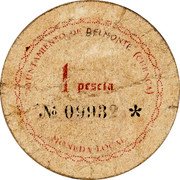 Spain 1 Peseta (Belmonte) AYUNTAMIENTO DE BELMONTE (CUENCA) 1 PESETA MONEDA LOCAL coin obverse Spain 1 Peseta (Belmonte) AYUNTAMIENTO DE BELMONTE (CUENCA) 1 PESETA MONEDA LOCAL coin obverse